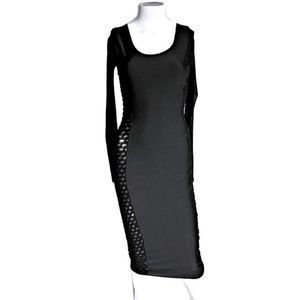 Vintage JEAN PAUL GAULTIER SOLEIL Stretchy LBD w/Crochet Sides